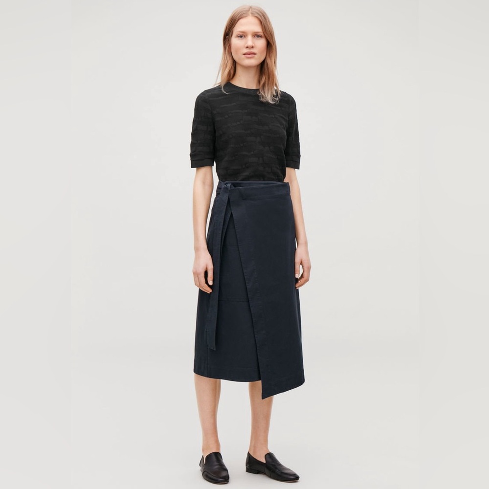 COS Black Irregular-Stitch Textured Knit Top Tee Cotton Women’s Small - Picture 13 of 13